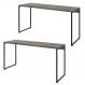 Kit 02 Mesas Para Escritório e Home Office Industrial Aspen 150 cm C01 Carvalho Dark - Lyam Decor