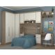 Guarda Roupa Dormitório Modulado Master Solteiro Canto c/ Mesa Escrivaninha Nicho - Avelã Rústico e Areia - Luciane M03