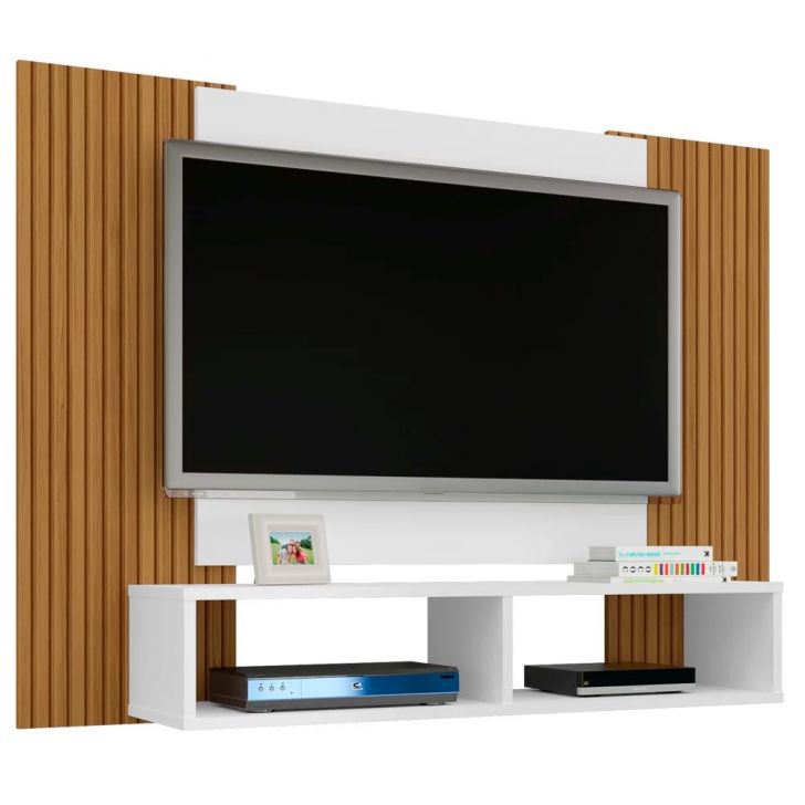 Painel Suspenso Para TV Até 48 Polegadas Navi Branco/Ripado - Bechara