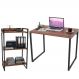Kit Mesa Para Escritório com Estante Office Estilo Industrial Form C01 90 cm Nogal - Lyam Decor