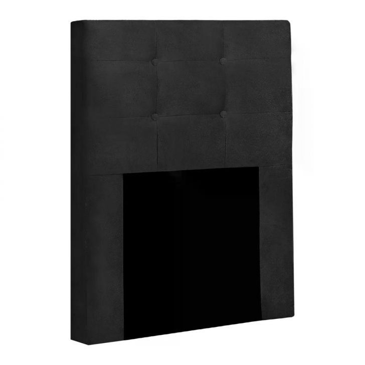 Cabeceira Solteiro Cama Box 90x129 Cm Helen Suede Preto SBL