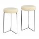 Kit 2 Banqueta Banco | Banqueta Aço Média Cozinha Bar Balcão 60cm Bege