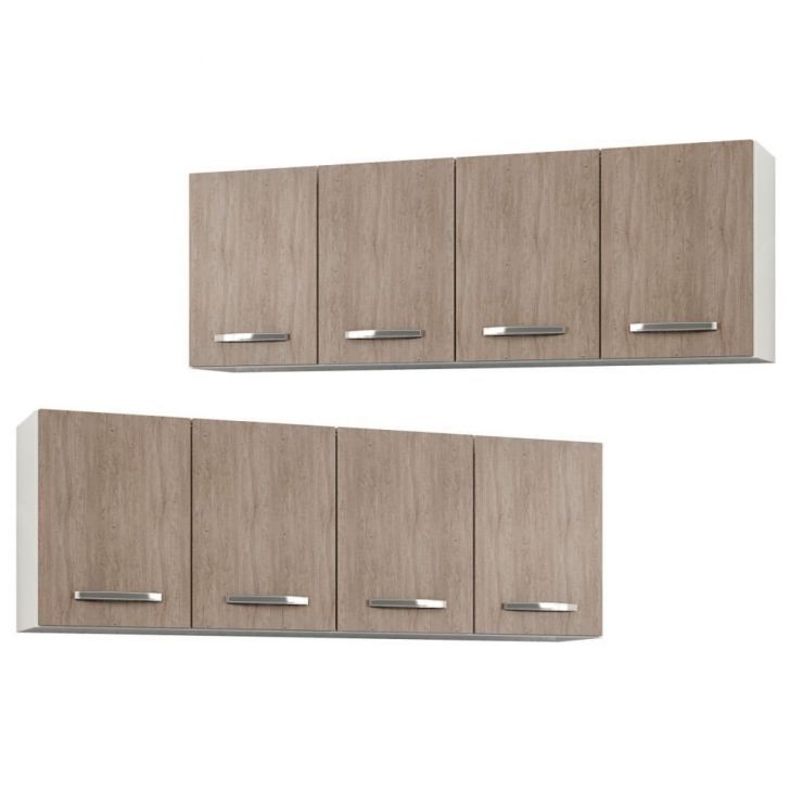 Kit 2 Armários Aéreos Panamá 4 Portas 160cm Branco/Castanho - Lumil Móveis