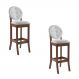 Kit 2 Banquetas Alta Madeira Maciça Teseu Linho Off White/Imbuia G42 - Gran Belo