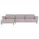 Sofá 290cm com Chaise Esquerda Franz Suede Rosê G52 - Gran Belo
