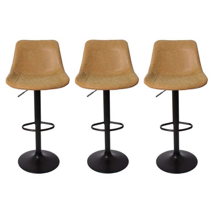 Kit 3 Banquetas Giratórias Roma Vintage Caramelo