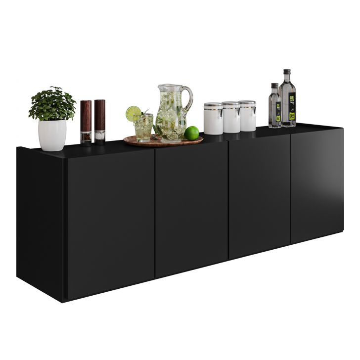 Balcão Suspenso Multiuso Lavanderia 118cm Monna Preto Z34   - Mpozenato