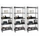 Kit 3 Estantes Livreiro Multiuso Prisma Estilo Industrial 80cm 5 Prateleiras C08 Preto Onix - Mpozenato