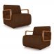 Kit 2 Poltronas Decorativa Sala de Estar Odessa Braços em Madeira PU Marrom G33 - Gran Belo
