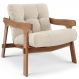 Poltrona Decorativa Fixa Para Sala Living Ikary L02 Canela Linho Palha - Lyam Decor