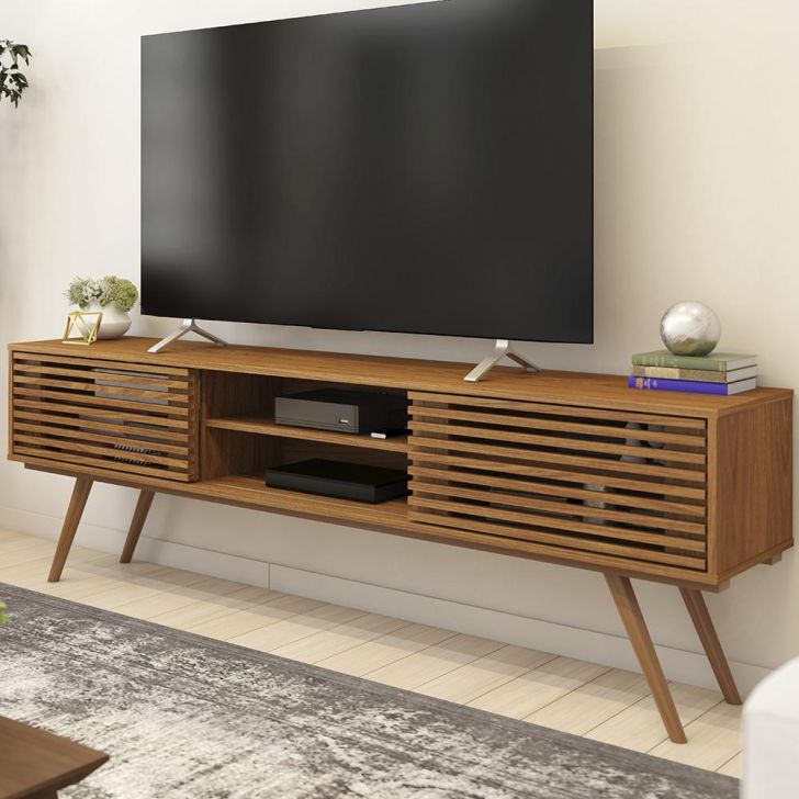 Rack para TV ate 70 Polegadas Valencia com 2 portas de correr Jatoba Colibri Moveis