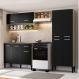 Cozinha Compacta Arizona Classic Com Armário E Balcão Carraro - Carvalho/Preto