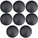 Kit 08 Assentos Redondo Banqueta Cadeira Estofados Poltronas H02 Corino Preto 25 cm - Lyam Decor