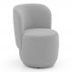 Poltrona Orgânica Decorativa Living Molly Bouclê Cinza Claro - Desk Design