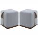 Kit 02 Puff Decorativo Sala de Estar Nurse Cinza Claro G55 - Gran Belo