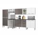 Cozinha Compacta Multimóveis Xangai Jazz FG3281 com Armário e Balcão Branca/Lacca Fumê