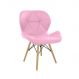 Cadeira Estofada Eiffel Slim Wood Pés de Madeira Rosa