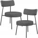 Kit 02 Poltronas Decorativas Para Sala De Estar Base Fixa Londres L02 Linho Cinza Escuro - Lyam