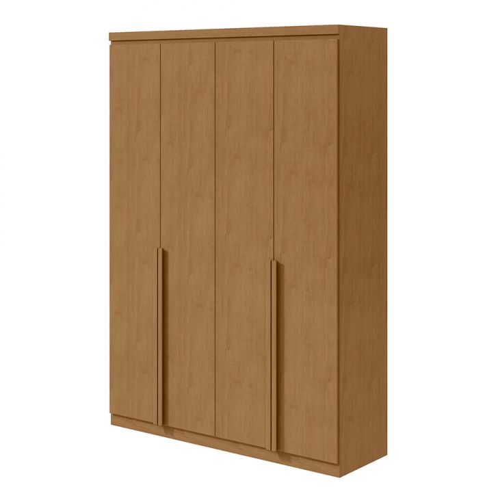 Guarda-roupa Solteiro Alonzo 4 Portas 2 Gavetas Amêndoa