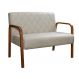 Poltrona Namoradeira 2 Lugares Lara - Suede Bege Claro