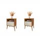 Conjunto de Mesa de Cabeceira Moreira Naturalle Off White