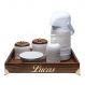 Kit Higiene Provençal Dourado Com Nome Bege Quarto Bebê Infantil Menino