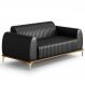 Sofá 210cm 3 Lugares Base Gold Molino D06 PU B-159 Preto - Mpozenato