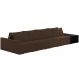 Sofá Ilha Modular Para Sala 392cm com Puff Dublin K01 Veludo Marrom TA7031 e Sintético Preto TF7036