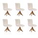 Conjunto com 6 Cadeiras de Jantar Lenk Cru