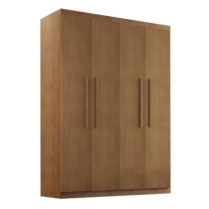Guarda-roupa Solteiro Malibu 100% Mdf 4 Portas 2 Gavetas Imbuia