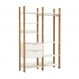 Guarda-Roupa Closet Verena 2 Gavetas com Cabideiro Off White e Freijó 146 cm