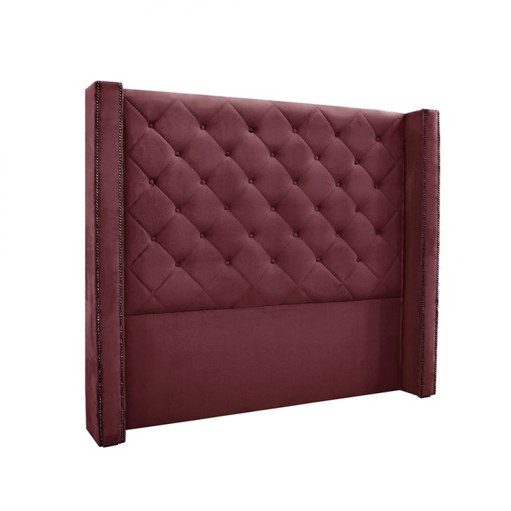 Cabeceira King Vicenza Veludo Vinho