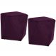 Kit 02 Puffs Decorativo Para Sala de Estar Ametista D02 Veludo Roxo Grape C-292 - Lyam Decor