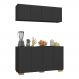 Kit Armário de Cozinha Aéreo e Balcão 4 Portas Multimóveis MP2171 Preto/Natural