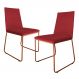 Kit 2 Cadeiras de Jantar Estofada Lille Base Bronze Veludo Vermelho - Montanaris Decor