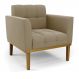 Poltrona Decorativa Karen Pés Fixo em Madeira Castanho Suede Nude G19 - Gran Belo