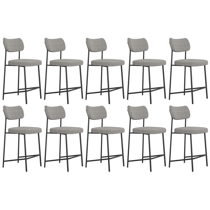 Banqueta Cozinha Média Kit 10 Milli Linho Cinza A14          - Mpozenato