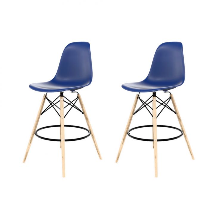 Conjunto com 2 Banquetas Eames DSW Azul