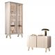 Conjunto 1 Cristaleira e 1 Buffet Decorativo Texas/Bambino Off White G26 - Gran Belo 