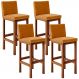 Kit 04 Banquetas Altas Para Cozinha Sala De Jantar Fixa Alya L02 Couríssimo Whisky - Lyam Decor