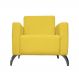 Poltrona Decorativa Leticia Slim Pés Alumínio Suede Amarelo - DS Estofados