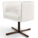 Poltrona Decorativa Giratória Base X Betina D02 Linho Creme A-48 - Lyam Decor