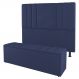 Kit Cabeceira e Baú Cama Box King Size Grace 195cm Suede Azul Marinho - Desk Design