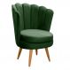 Poltrona Decorativa Pétala Pés Palito - Veludo Verde