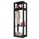 Módulo Guarda Roupa Closet 58cm Com Prateleiras Titan Preto Velluto - Móveis Leão