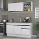 Armário de Cozinha Compacta com Rodapé Veneza Multimóveis MP2114.964 Branco/Preto