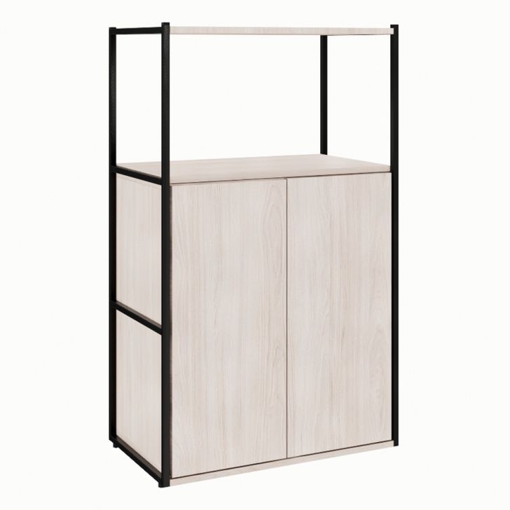 Estante Shelf 2 PT Carvalho Berlin e Preta 105 cm