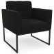 Poltrona Decorativa Base Industrial Preto Ana Suede Preto - Ibiza