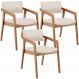 Kit 03 Cadeiras Para Sala de Jantar Estar Living Giorgia L02 Linho Cru - Lyam Decor