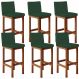 Kit 06 Banquetas Altas Para Cozinha Sala De Jantar Fixa Alya L02 Suede Verde Musgo - Lyam Decor